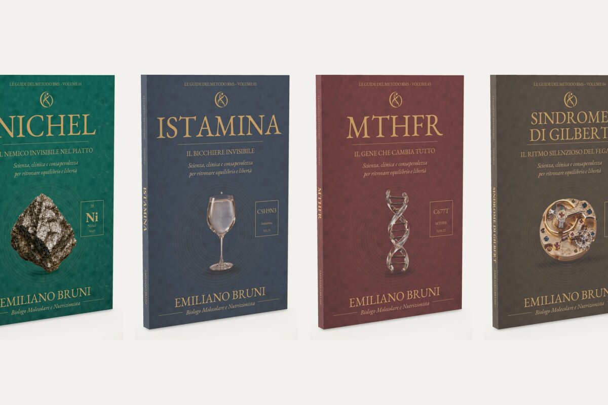 I primi quattro volumi de Le Guide del Metodo BMS: Nichel, Istamina, MTHFR e Sindrome di Gilbert